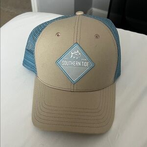 Southern Tide Beige and Teal Cap